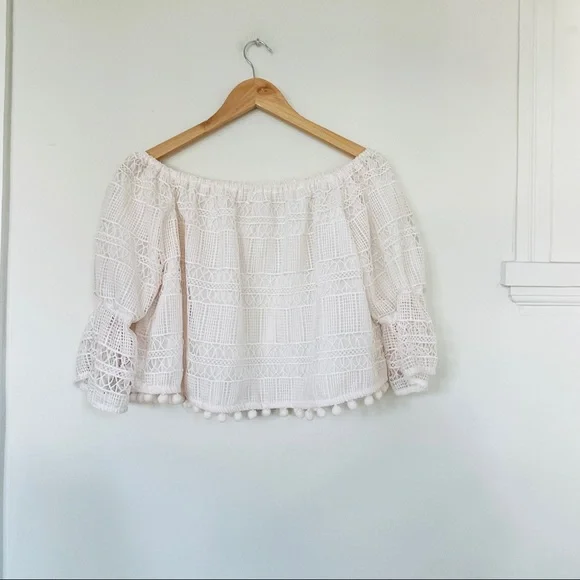 Tularosa Alexa Off Shoulder Top in Luster Ivory White - Picture 5 of 9